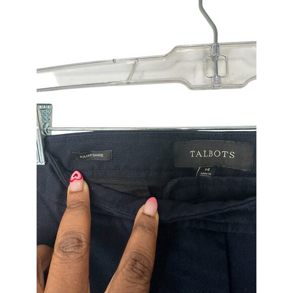 Talbots Blue Textured Career Office Work Hampshire Ankle Dress Pants Size 14 - Picture 2 of 10